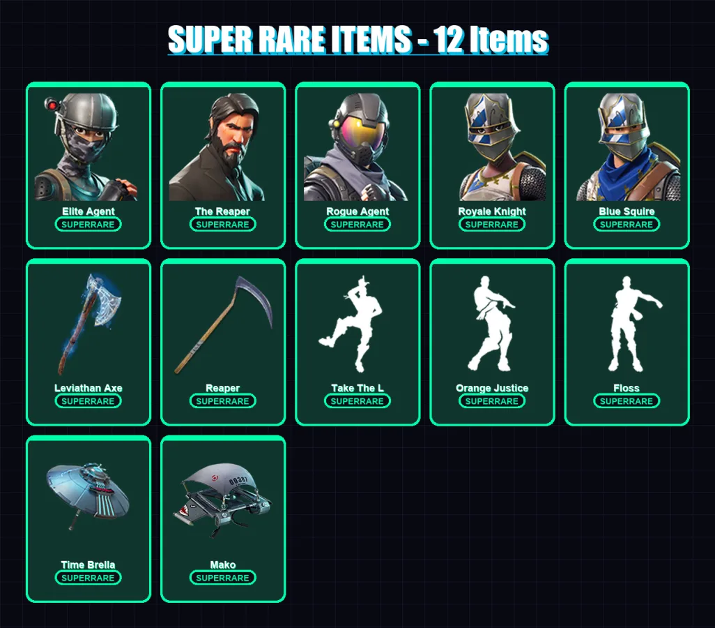 [PC/PSN] | Elite Agent | The Reaper | Rogue Agent | Royale Knight | Blue Squire | 103 skin | 82 pickaxe | 67 emote | 69 glider | Lv1315