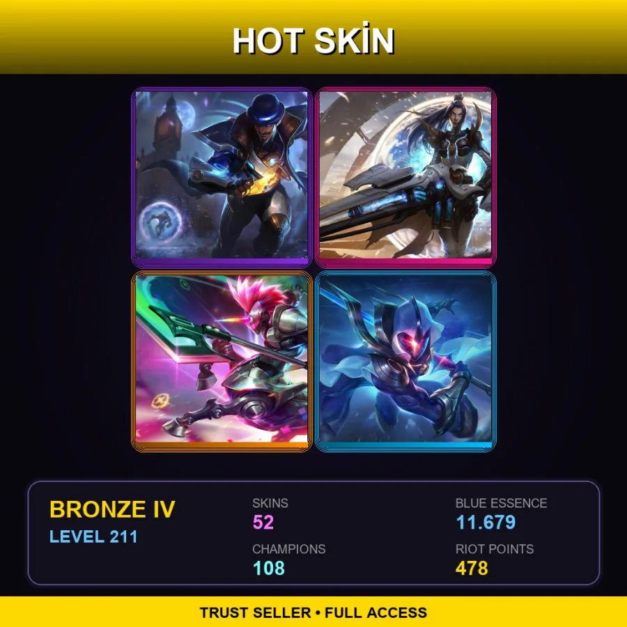 BR | Lv211 | Bronze IV | 52 Skin | 108 Champ