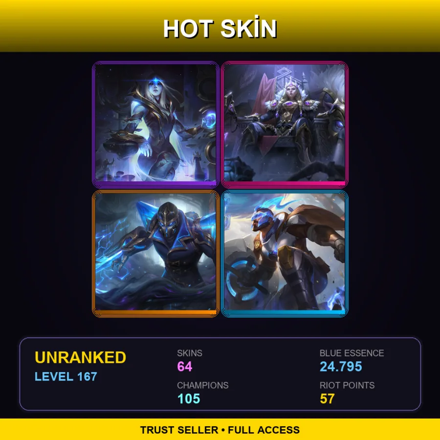 VN | Lv167 | Unranked | 64 Skin | 105 Champ — Cosmic Queen Ashe