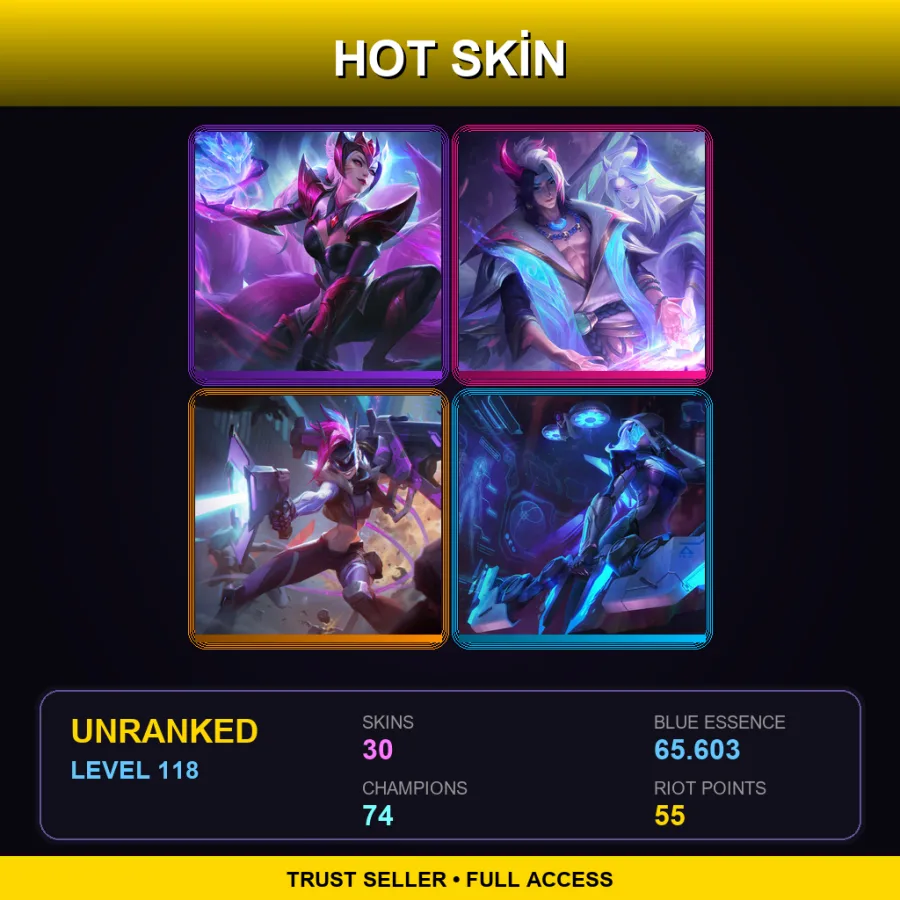 EUNE | Lv118 | Unranked | 30 Skin | 74 Champ — Sun Eater Kayle