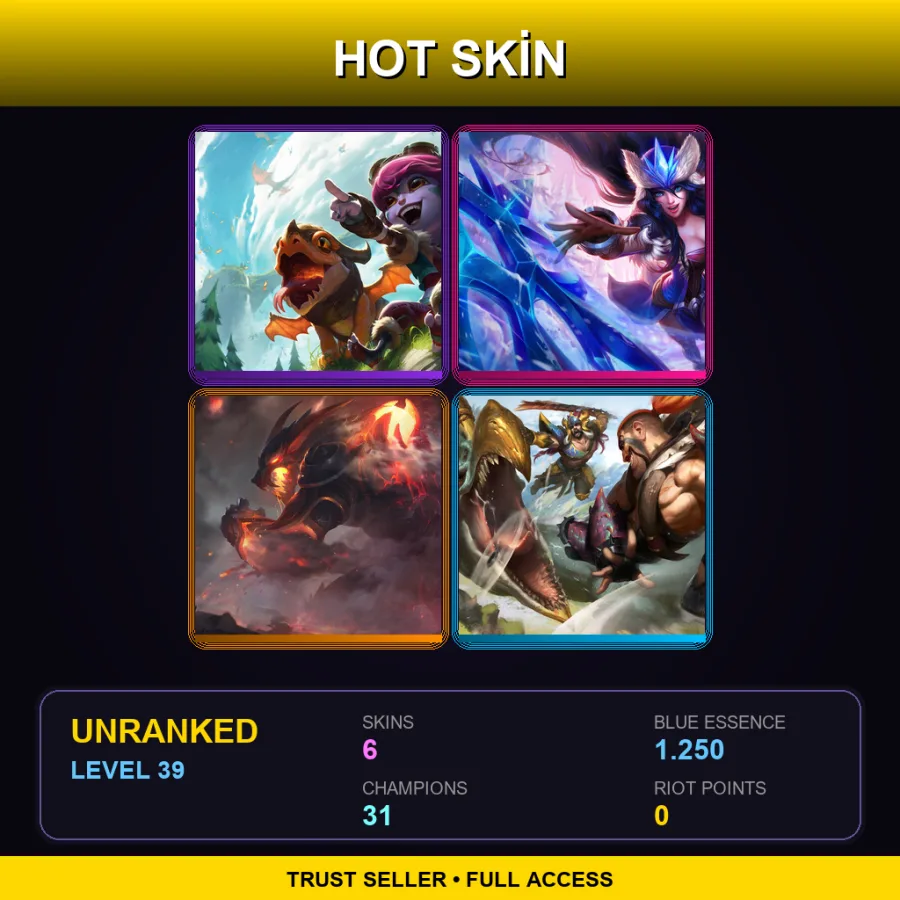 EUNE | Lv39 | Unranked | 6 Skin | 31 Champ