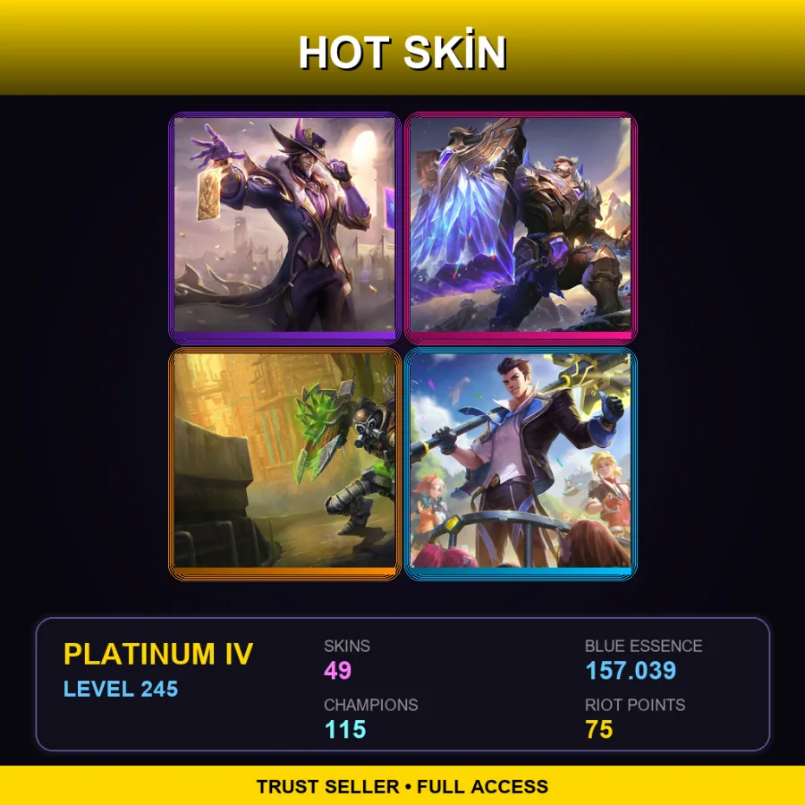 JP | Lv245 | Platinum IV | 49 Skin | 115 Champ