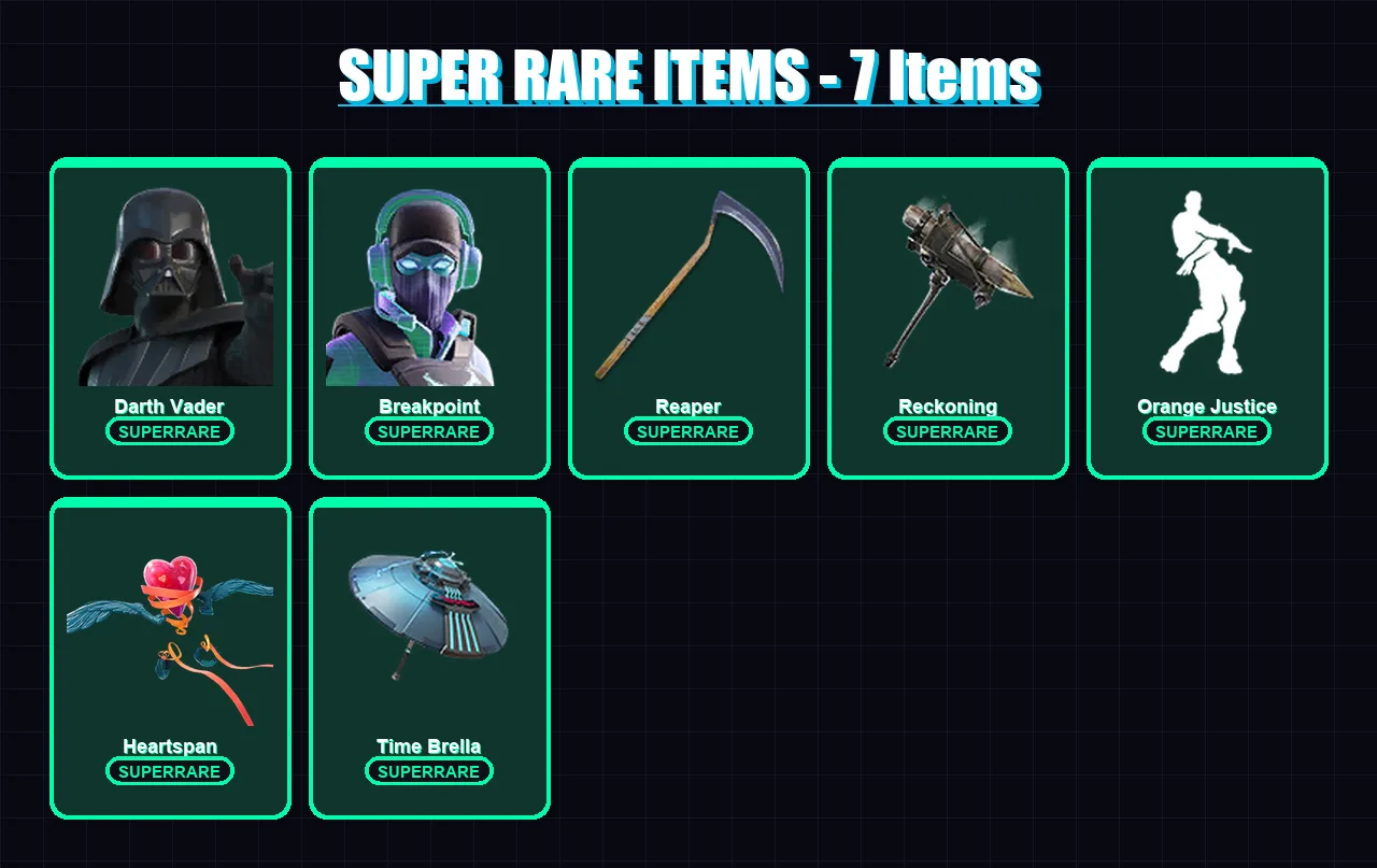 [PC] | Darth Vader | Breakpoint | Son Goku | Fade | Ultima Knight | 119 skin | 132 pickaxe | 134 emote | 125 glider | Lv1652