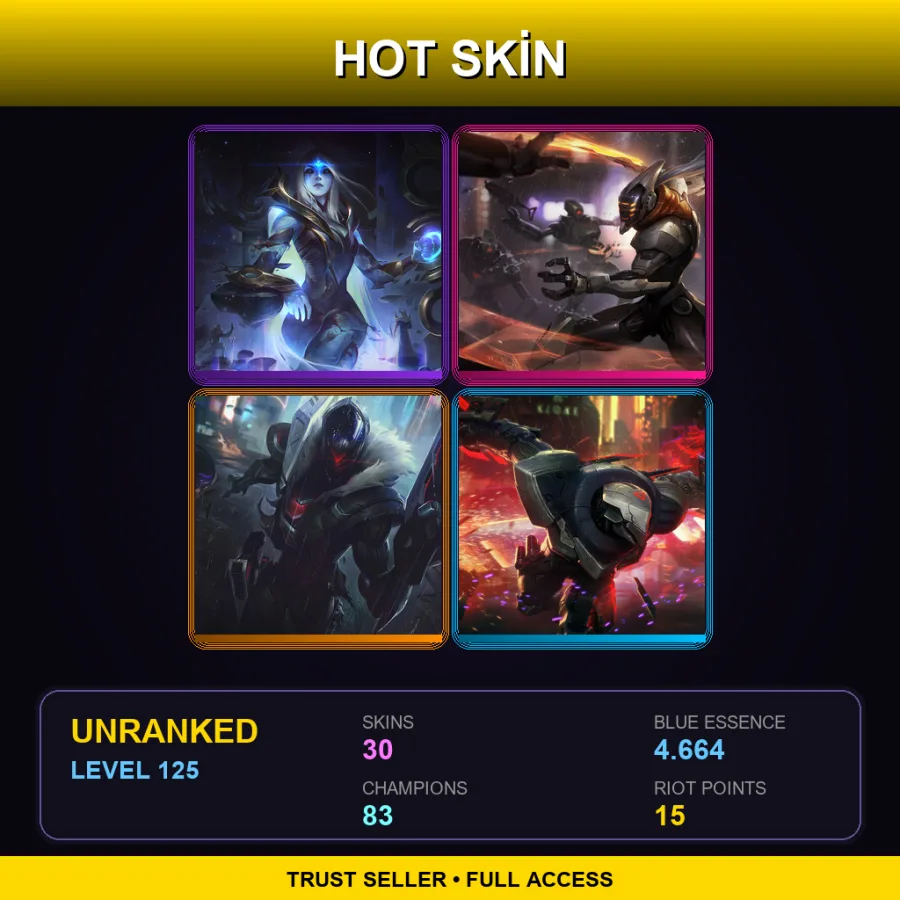 TR | Lv125 | Unranked | 30 Skin | 83 Champ — LoL account
