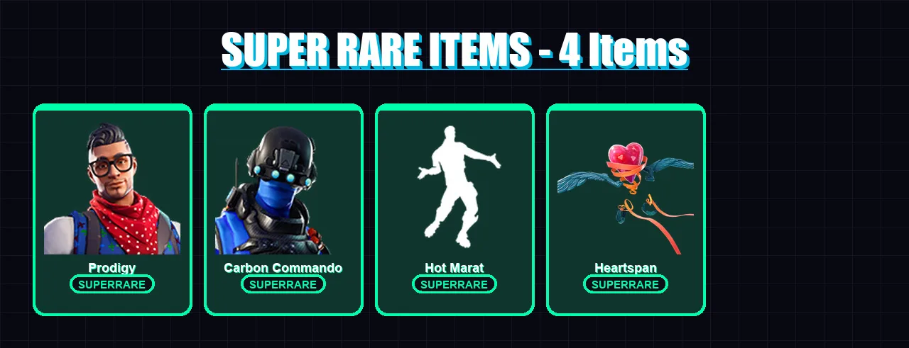 [PS4/PS5/XBOX/PC] | Prodigy | Carbon Commando | Fusion | Eternal Knight | Deadpool | 51 skin | 97 pickaxe | 77 emote | 89 glider | Lv1523