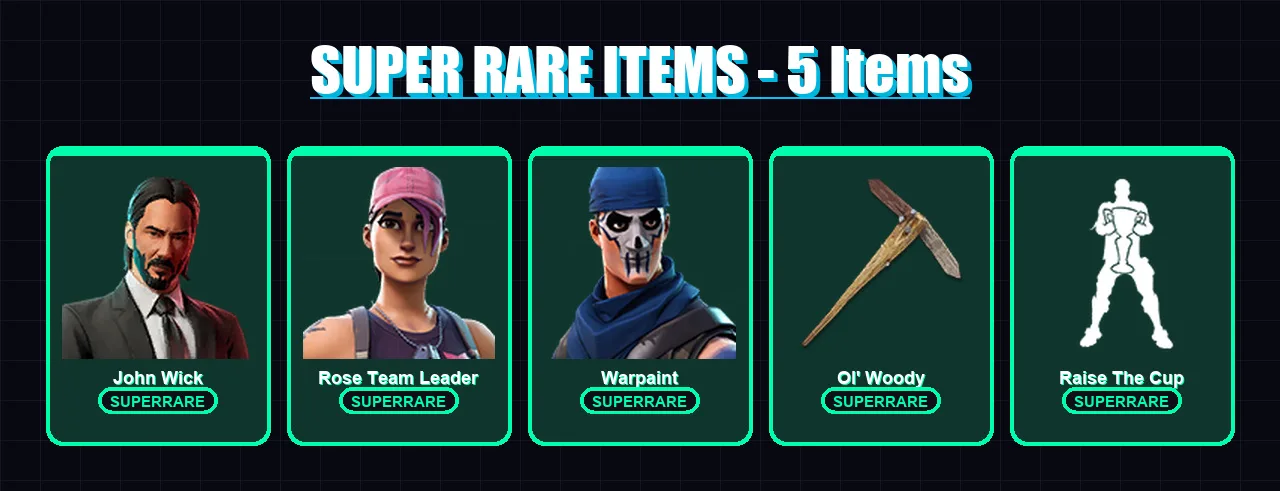 [PC] | John Wick | Rose Team Leader | Warpaint | Deadpool | Peter Griffin | 236 skin | 167 pickaxe | 192 emote | 107 glider | Lv1733