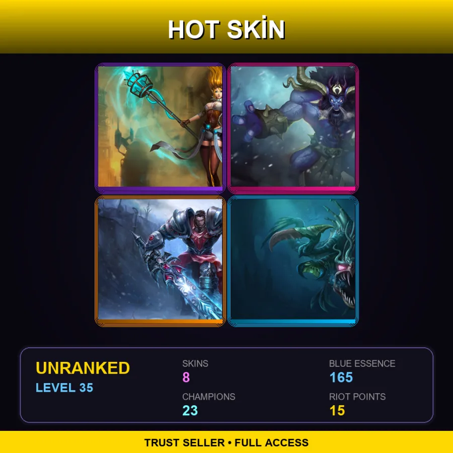 EUW | Lv35 | Unranked | 8 Skin | 23 Champ — Hextech Janna