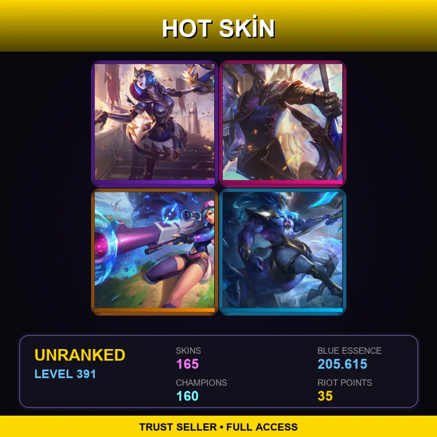 NA | Lv391 | Unranked | 165 Skin | 160 Champ