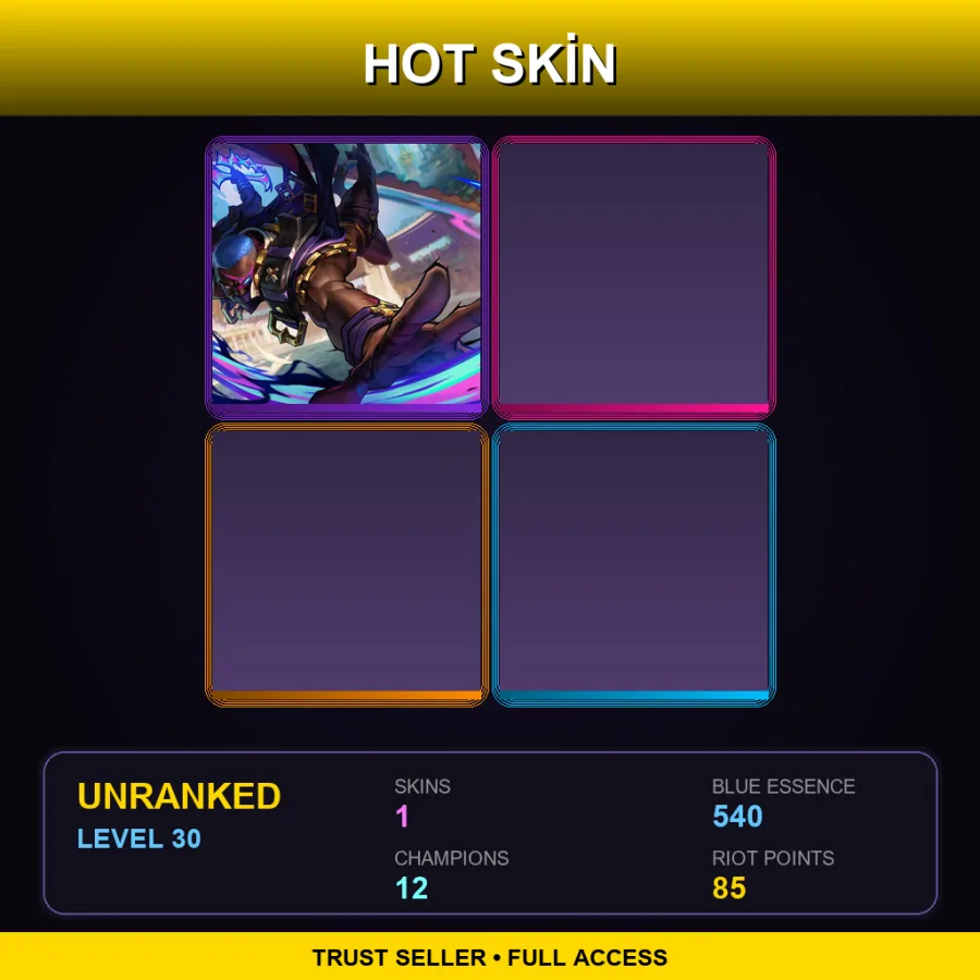 LAN | Lv30 | Unranked | 1 Skin | 12 Champ