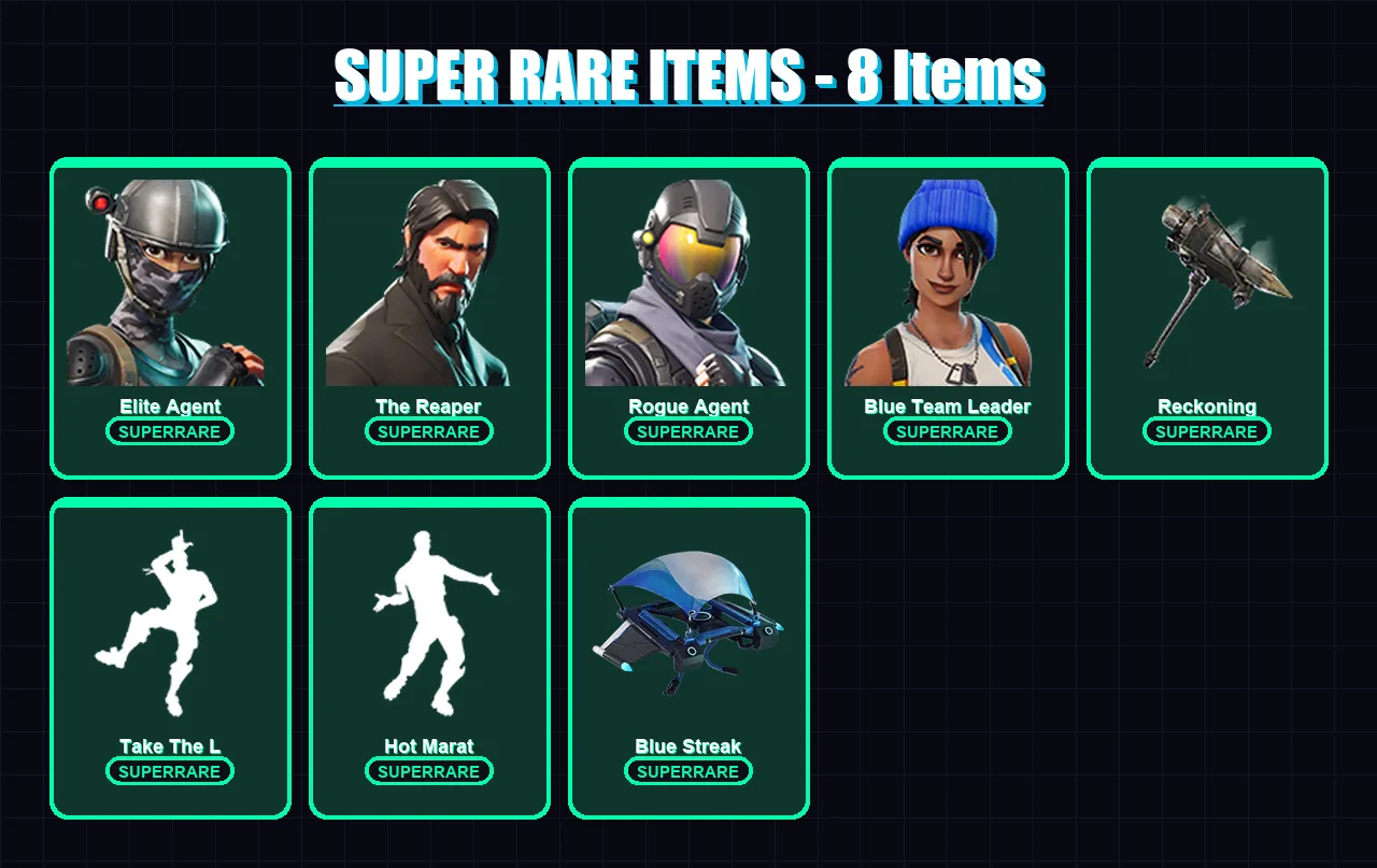 [PC/XBOX] | Elite Agent | The Reaper | Rogue Agent | Blue Team Leader | Lynx | 19 skin | 11 pickaxe | 24 emote | 20 glider | Lv321 — Fortnite account