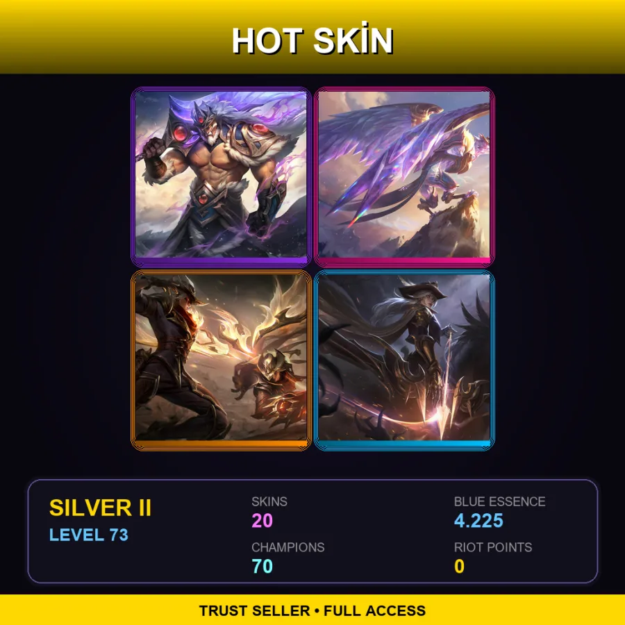 LAS | Lv73 | Silver II | 20 Skin | 70 Champ