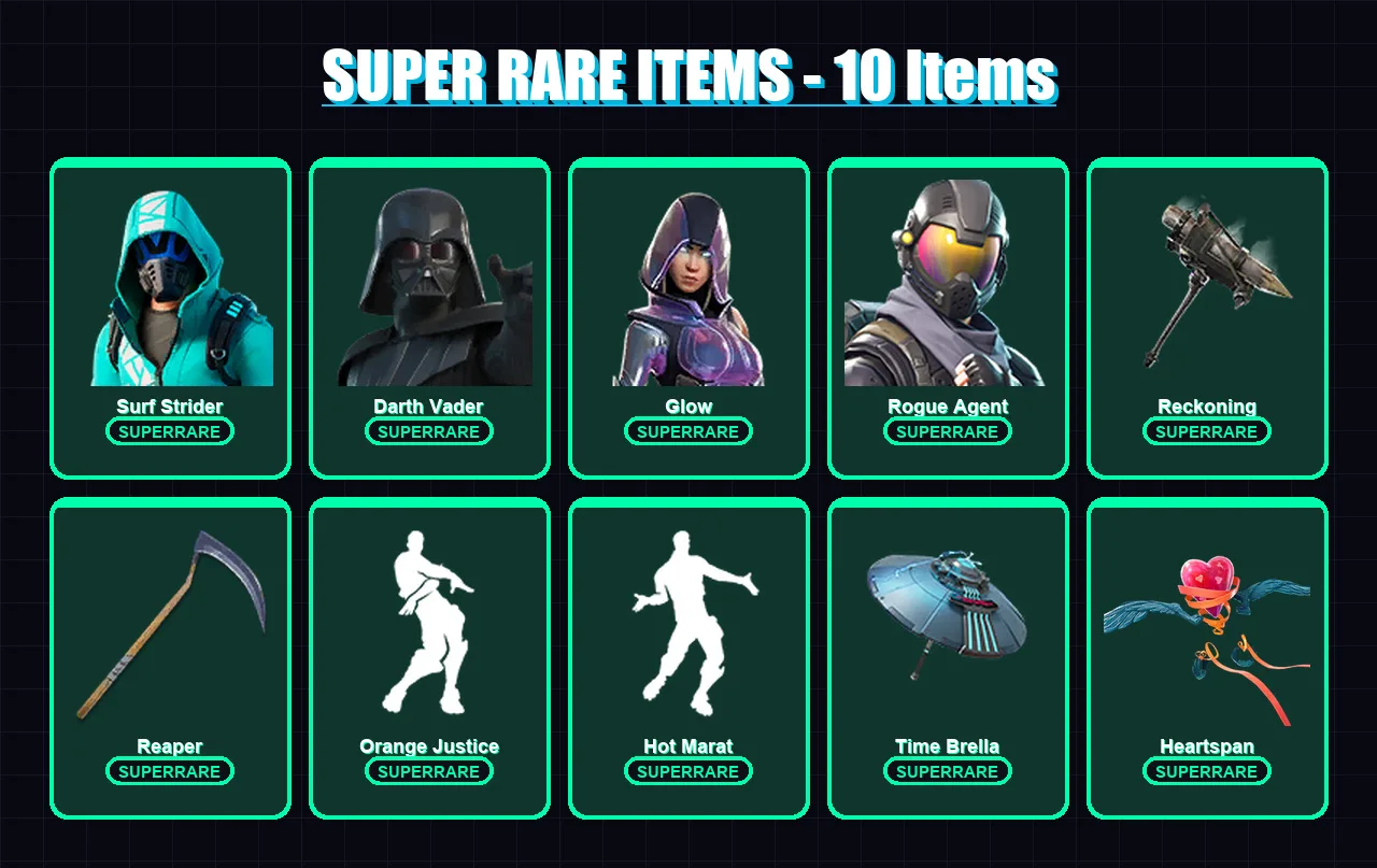 [PC/XBOX/PSN] | Surf Strider | Darth Vader | Glow | Rogue Agent | Fade | 82 skin | 92 pickaxe | 89 emote | 97 glider | Lv1219 — Fortnite account