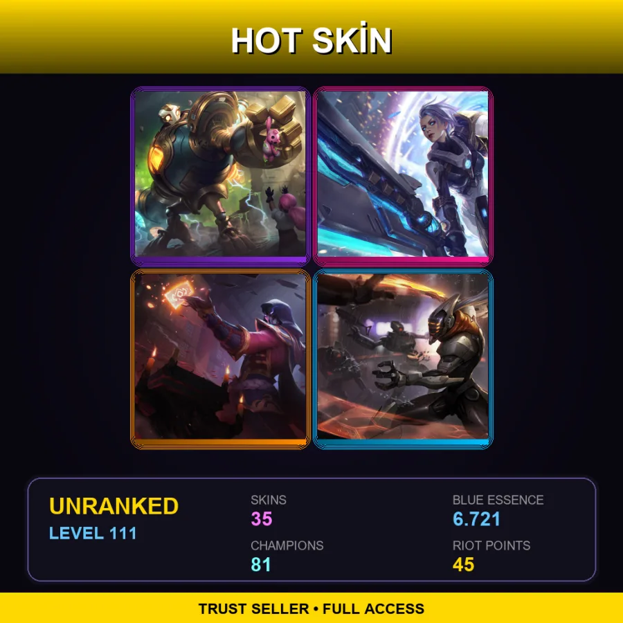LAS | Lv111 | Unranked | 35 Skin | 81 Champ — True Damage Ekko