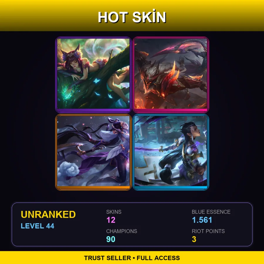 VN | Lv44 | Unranked | 12 Skin | 90 Champ — Dragonslayer Olaf