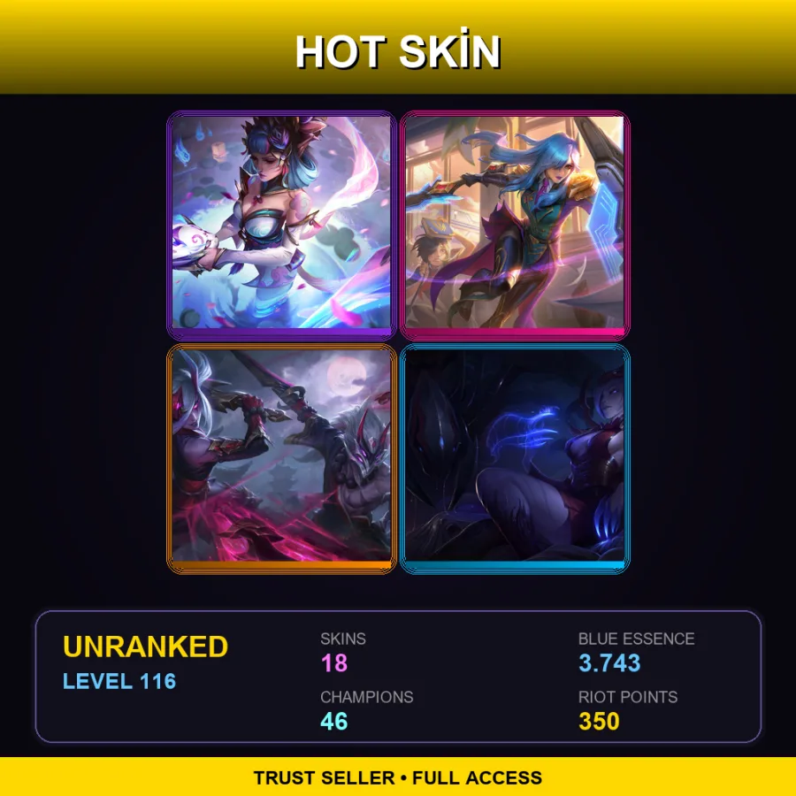 TR | Lv116 | Unranked | 18 Skin | 46 Champ — LoL account
