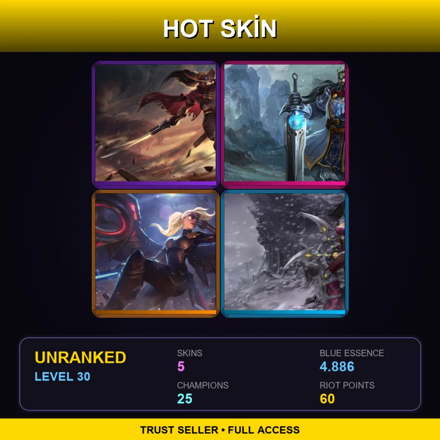TR | Lv30 | Unranked | 5 Skin | 25 Champ