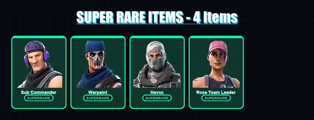 [PC] | Sub Commander | Warpaint | OG Skull Trooper | Havoc | Rose Team Leader | 5 skin | 5 pickaxe | 3 emote | 8 glider | Lv49
