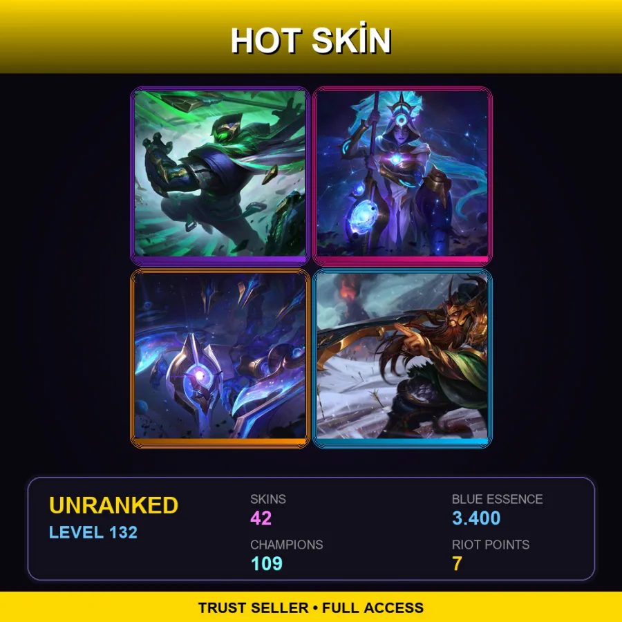 EUNE | Lv132 | Unranked | 42 Skin | 109 Champ — Jailbreak Graves