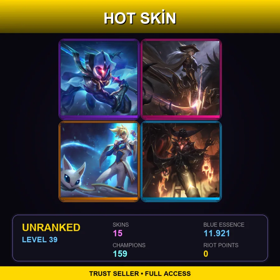 VN | Lv39 | Unranked | 15 Skin | 159 Champ