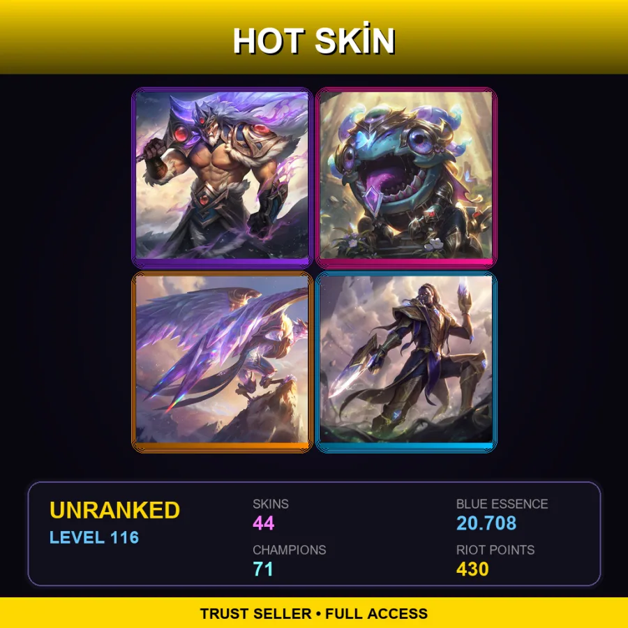 EUW | Lv116 | Unranked | 44 Skin | 71 Champ