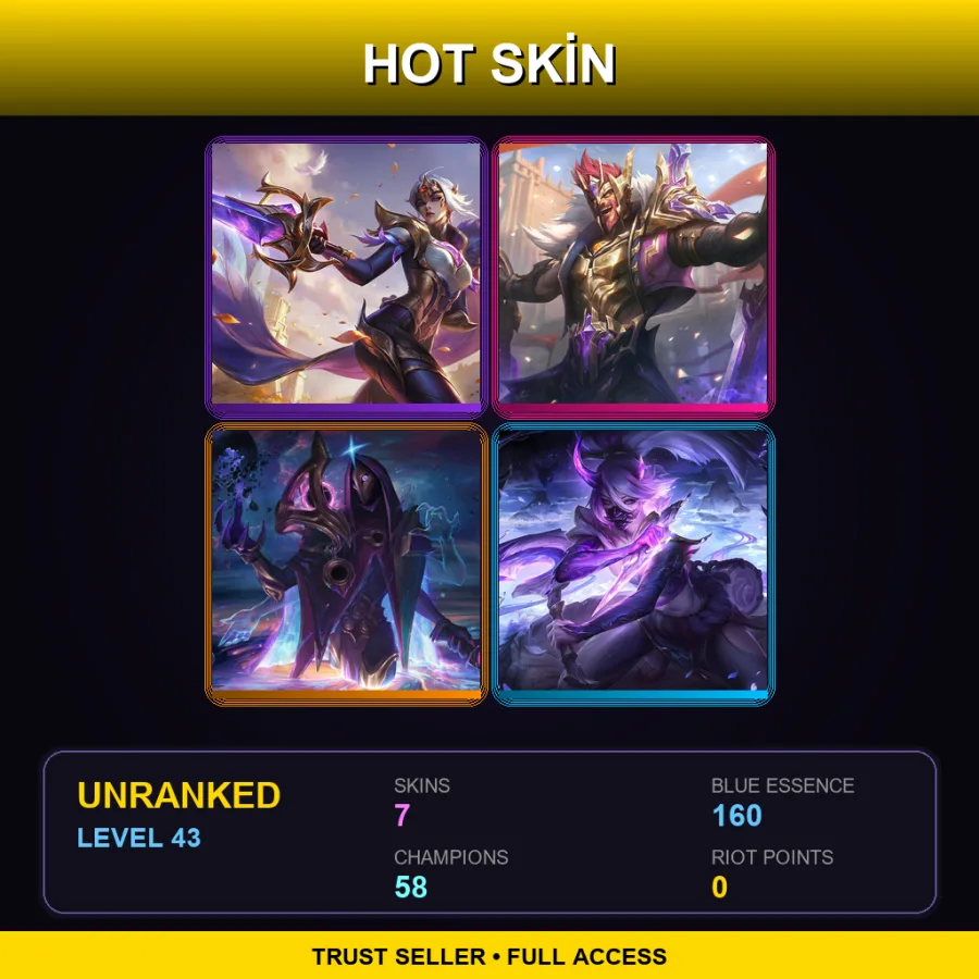 LAN | Lv43 | Unranked | 7 Skin | 58 Champ — Victorious Draven