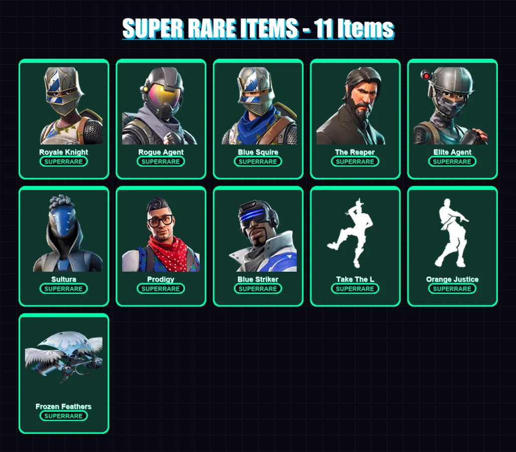 [SWITCH/XBOX/PSN/PC] | Royale Knight | Rogue Agent | Blue Squire | The Reaper | Elite Agent | 110 skin | 93 pickaxe | 78 emote | 73 glider | Lv1076
