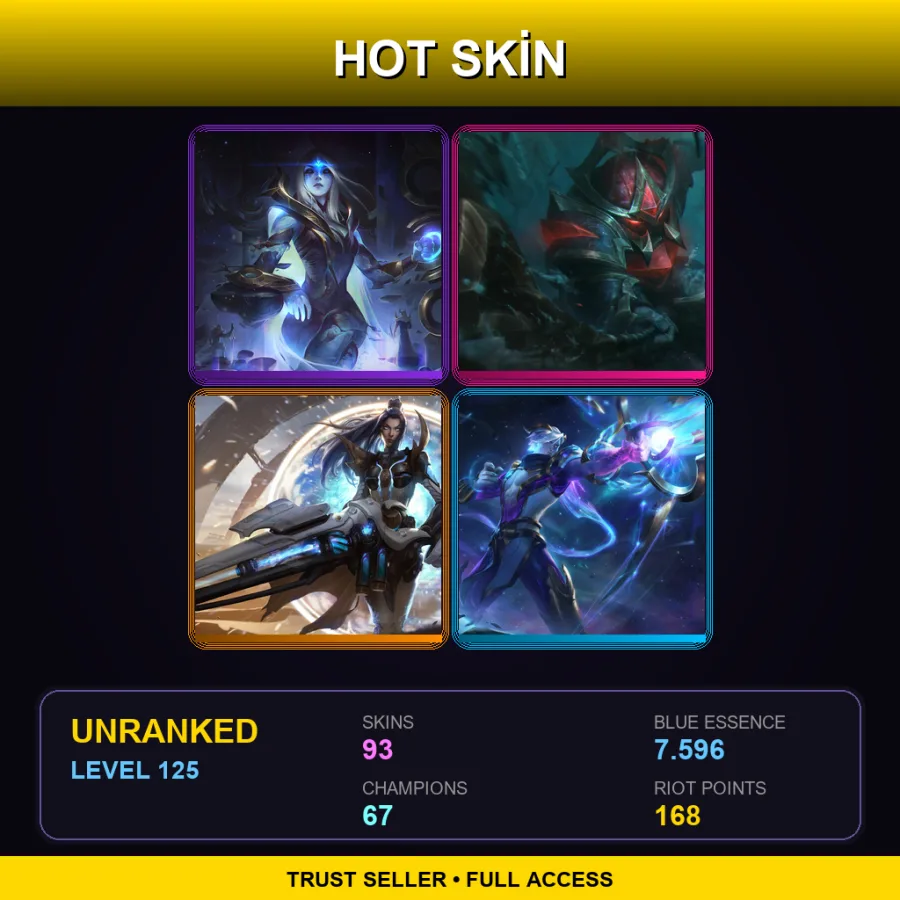 NA | Lv125 | Unranked | 93 Skin | 67 Champ — LoL account