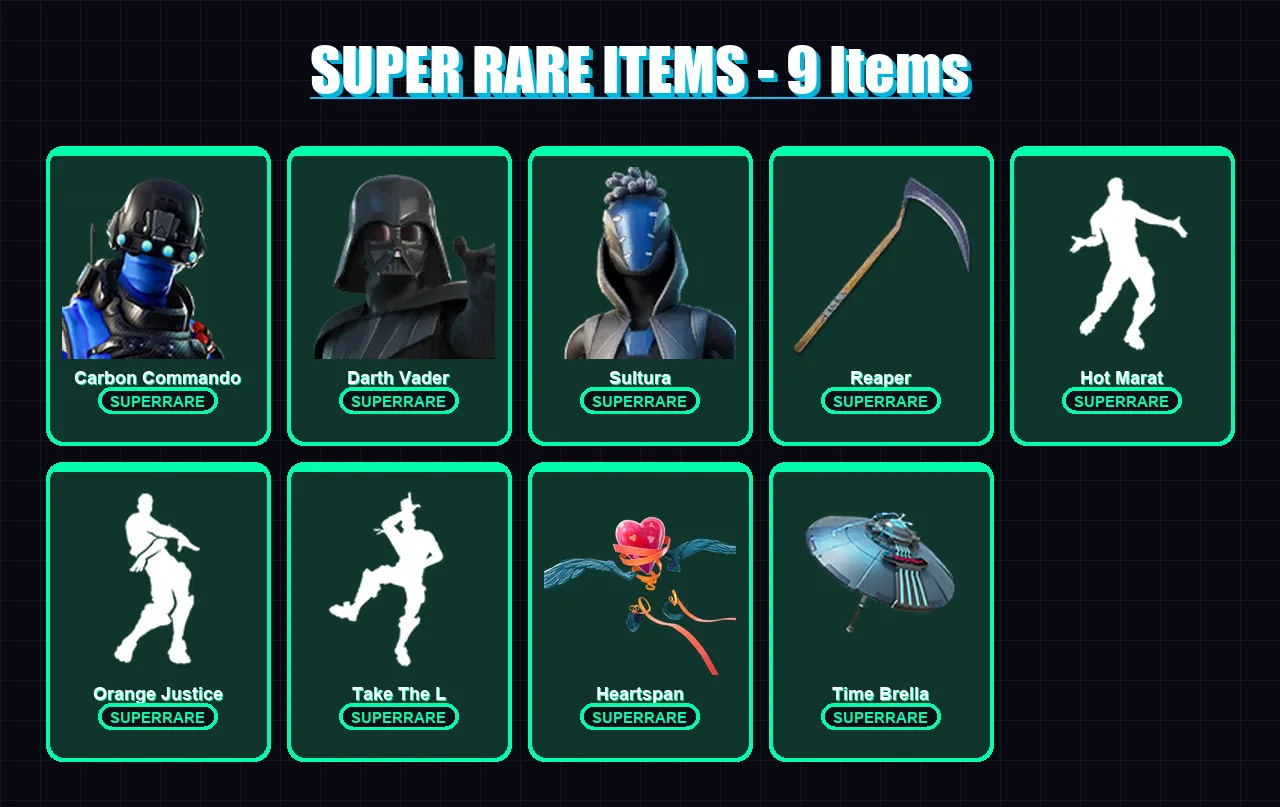 [PC/XBOX/PSN] | Carbon Commando | Darth Vader | Sultura | Hybrid | Mizuki | 138 skin | 163 pickaxe | 109 emote | 118 glider | Lv2074