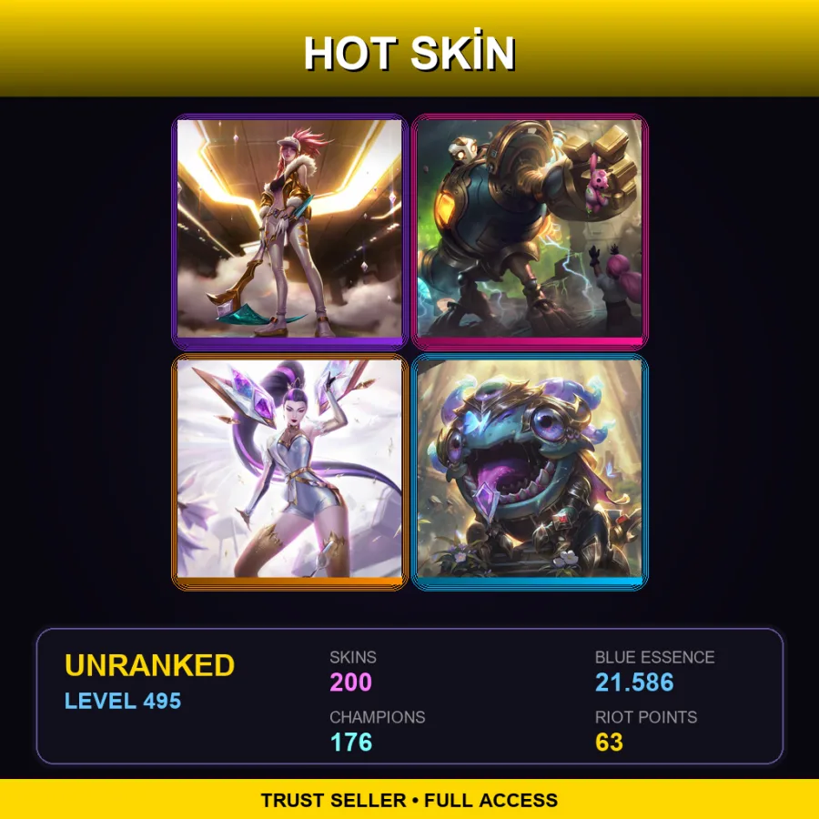 NA | Lv495 | Unranked | 200 Skin | 176 Champ — Dryad Soraka
