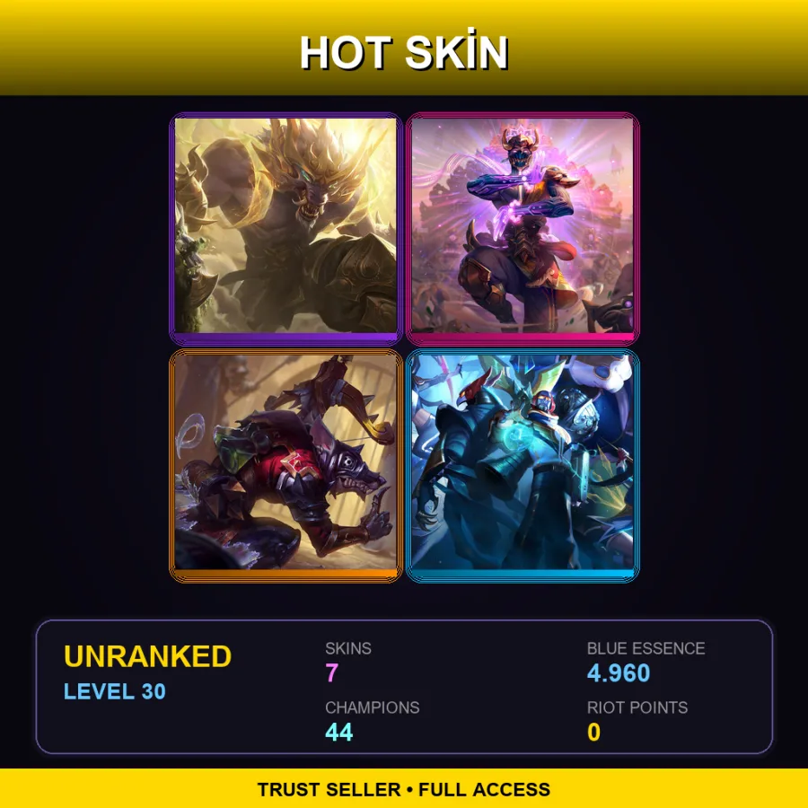 EUNE | Lv30 | Unranked | 7 Skin | 44 Champ