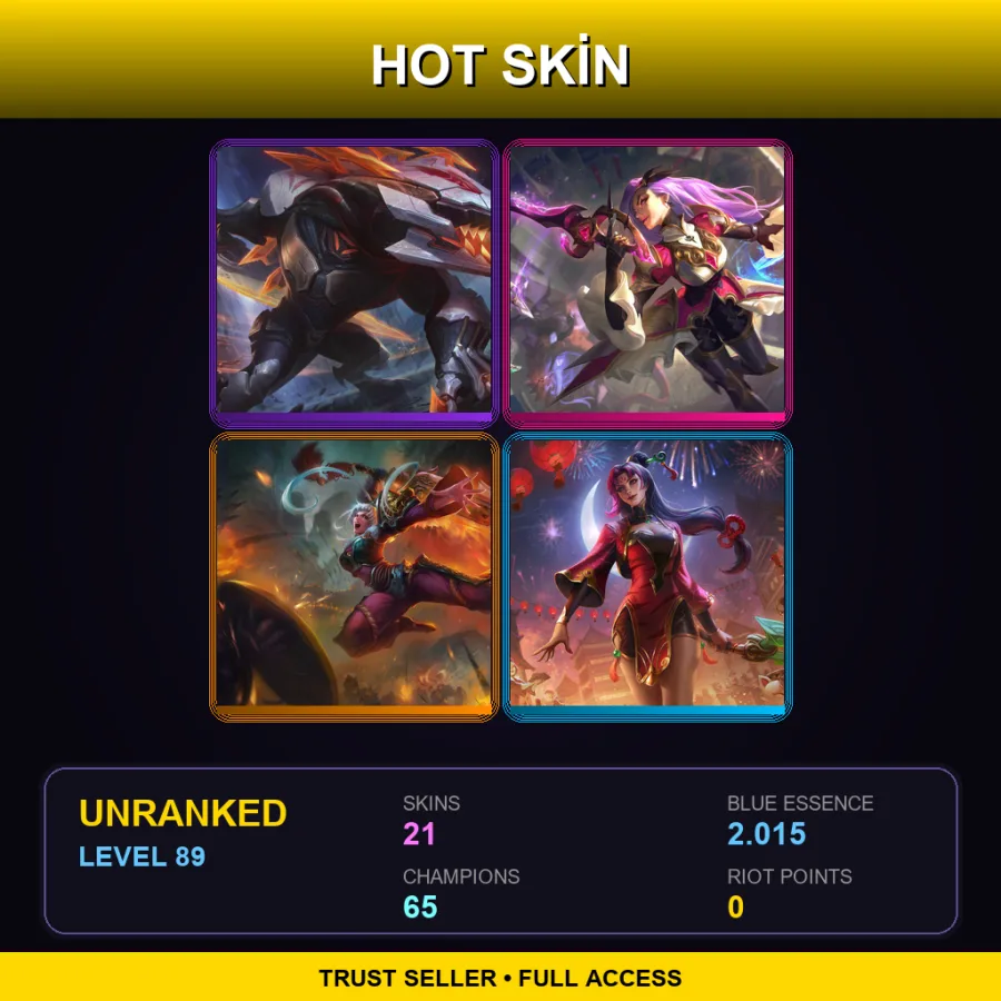 LAN | Lv89 | Unranked | 21 Skin | 65 Champ