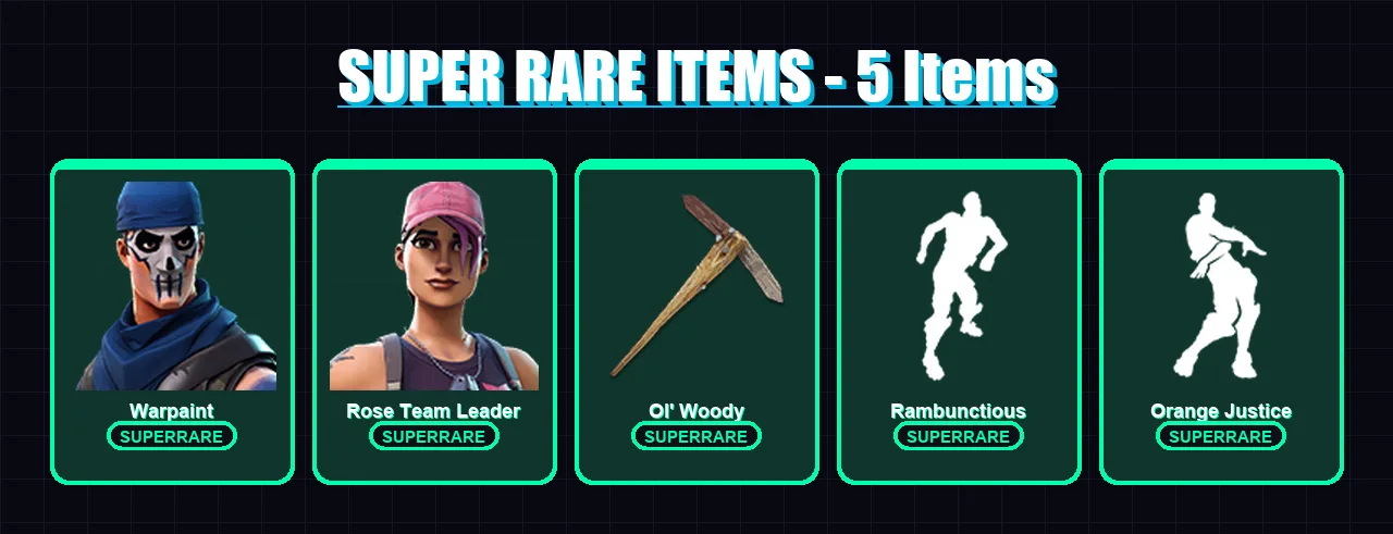 [PS4/PS5/XBOX/PC] | Warpaint | Rose Team Leader | Zenith | Carbide | Ragnarok | 24 skin | 27 pickaxe | 39 emote | 28 glider | Lv407
