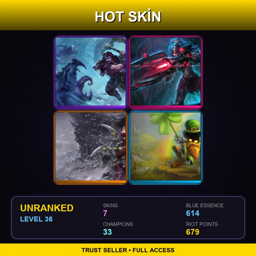 TR | Lv36 | Unranked | 7 Skin | 33 Champ