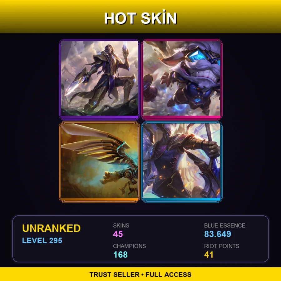 BR | Lv295 | Unranked | 45 Skin | 168 Champ