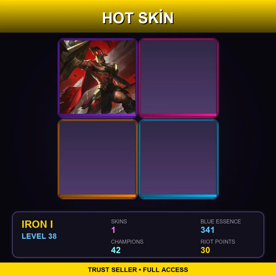LAN | Lv38 | Iron I | 1 Skin | 42 Champ — LoL account