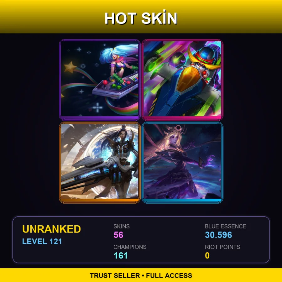 SG | Lv121 | Unranked | 56 Skin | 161 Champ — LoL account