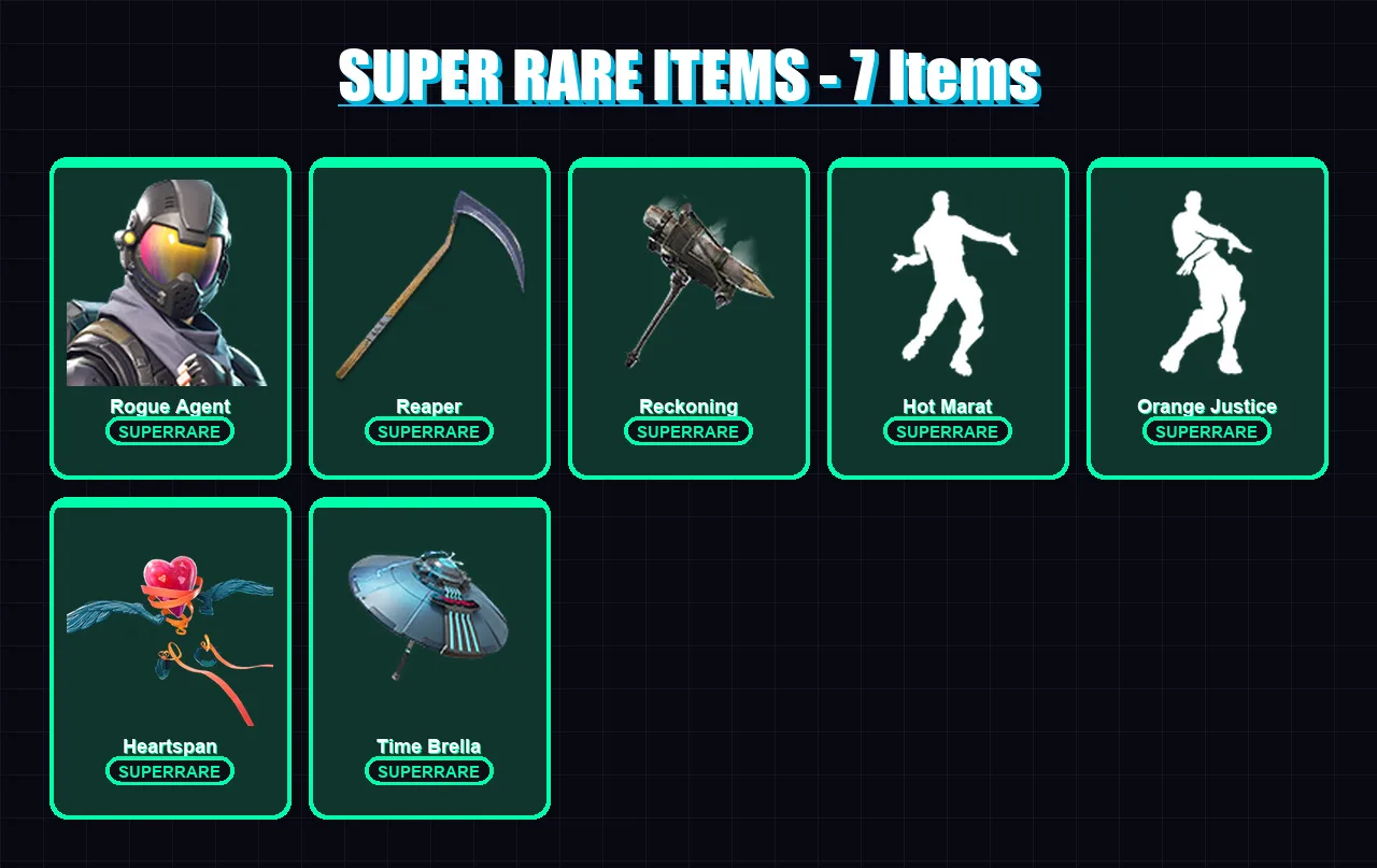 [PC/XBOX] | Rogue Agent | Sentinel | The Visitor | Enforcer | Hybrid | 64 skin | 58 pickaxe | 73 emote | 71 glider | Lv1084