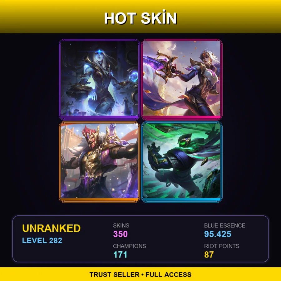 NA | Lv282 | Unranked | 350 Skin | 171 Champ — Master Chef Tahm Kench