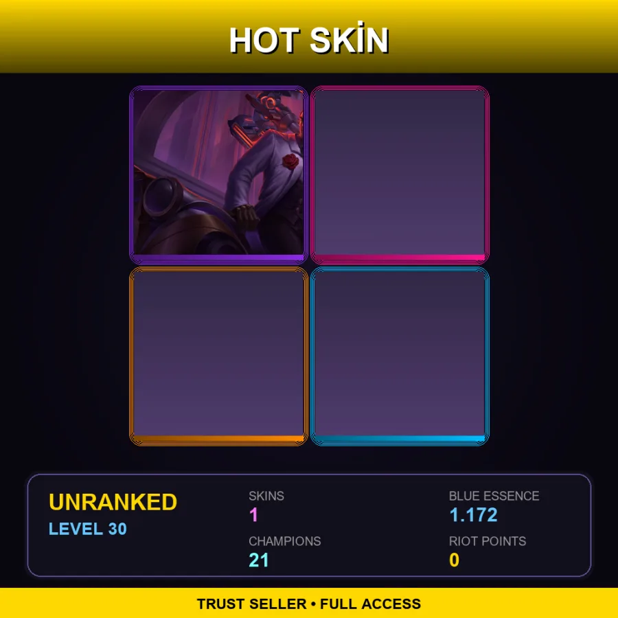 EUW | Lv30 | Unranked | 1 Skin | 21 Champ
