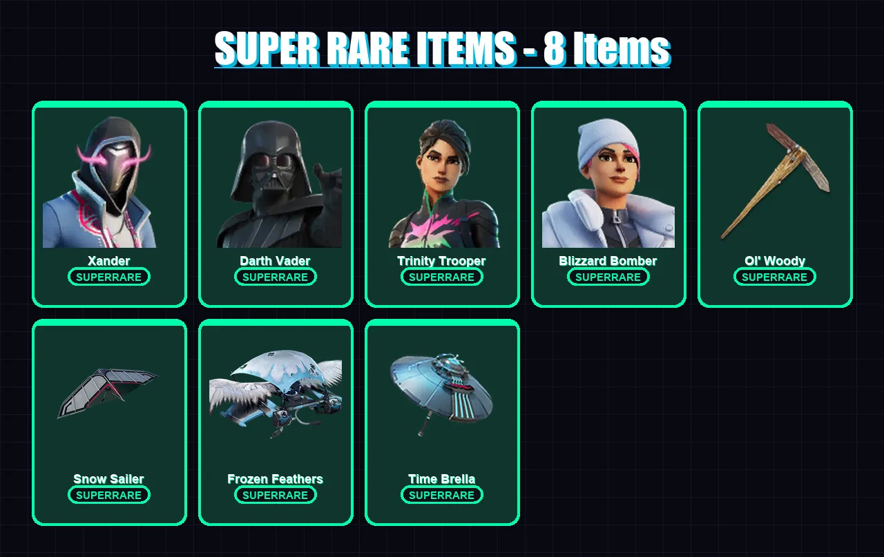 [PC/XBOX/PSN] | Xander | Darth Vader | Trinity Trooper | Blizzard Bomber | Hades | 754 skin | 559 pickaxe | 459 emote | 254 glider | Lv7516