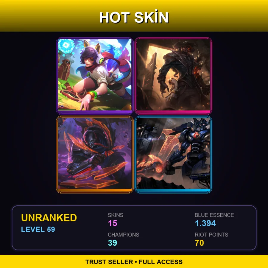 EUNE | Lv59 | Unranked | 15 Skin | 39 Champ