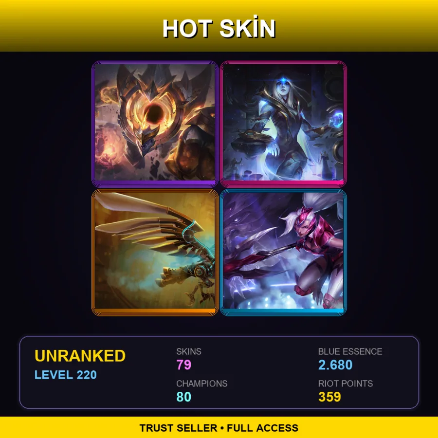 NA | Lv220 | Unranked | 79 Skin | 80 Champ — Unranked / Smurf League of Legends
