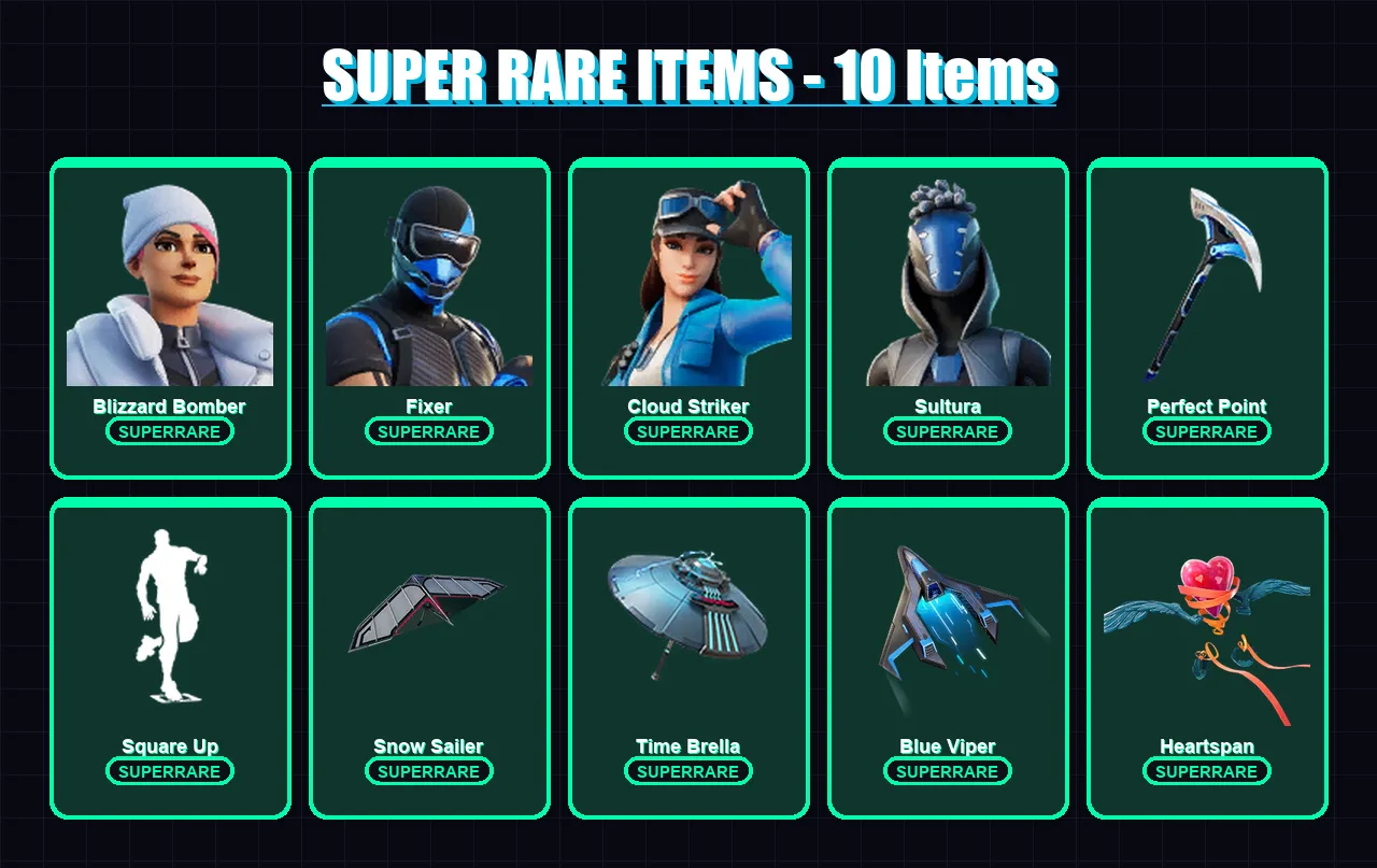 [PS4/PS5/XBOX/PC] | Blizzard Bomber | Fixer | Cloud Striker | Sultura | Frozen Red Knight | 58 skin | 87 pickaxe | 67 emote | 71 glider | Lv1135