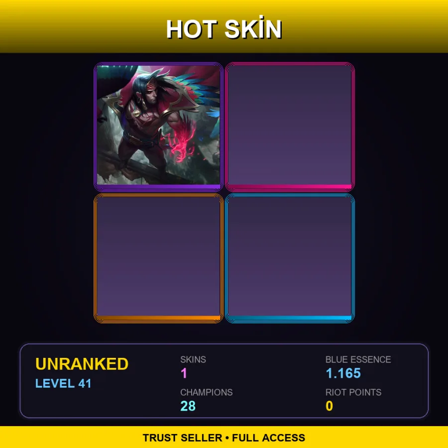 OCE | Lv41 | Unranked | 1 Skin | 28 Champ — Unranked / Smurf League of Legends