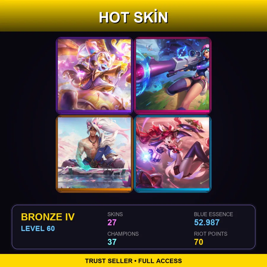 RU | Lv60 | Bronze IV | 27 Skin | 37 Champ — LoL account