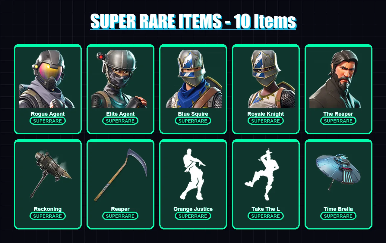 [PC/PSN] | Rogue Agent | Elite Agent | Blue Squire | Royale Knight | The Reaper | 82 skin | 84 pickaxe | 86 emote | 78 glider | Lv986