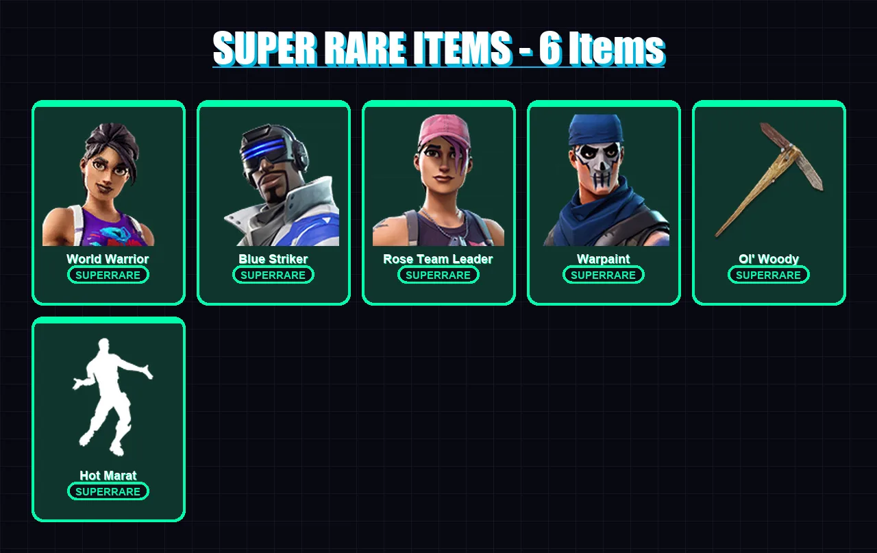 [PC/XBOX/PSN] | World Warrior | Blue Striker | Rose Team Leader | Warpaint | Hybrid | 97 skin | 132 pickaxe | 111 emote | 99 glider | Lv2094