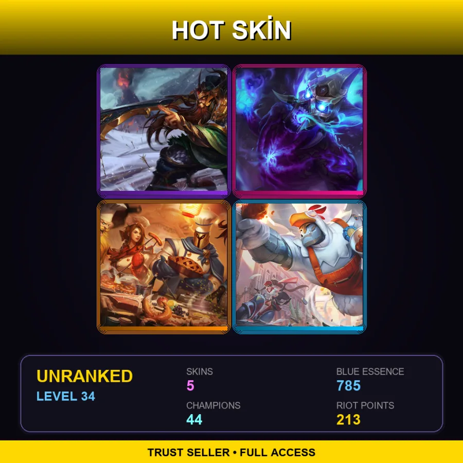 LAS | Lv34 | Unranked | 5 Skin | 44 Champ