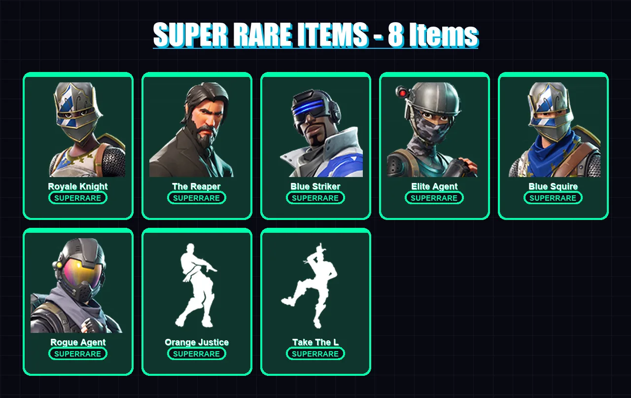 [PS4/PS5/XBOX/PC] | Royale Knight | The Reaper | Blue Striker | Elite Agent | Blue Squire | 23 skin | 11 pickaxe | 26 emote | 20 glider | Lv312