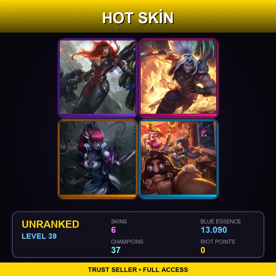 EUW | Lv39 | Unranked | 6 Skin | 37 Champ — Karate Kennen